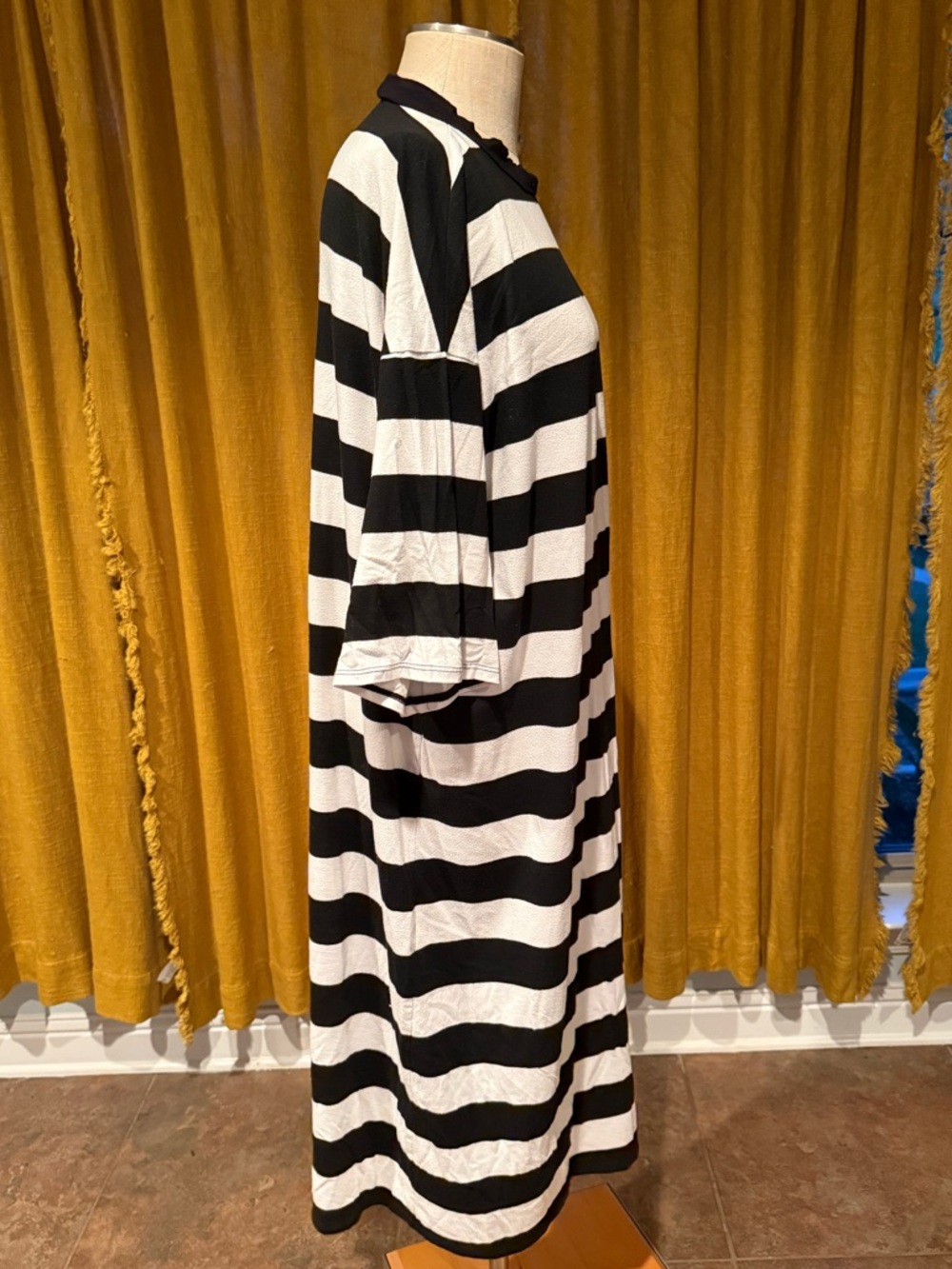 Dressed in LALA Black & White Striped Midi Dress - Picture 4 of 5